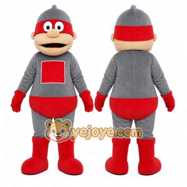 Gray Robot Mascot Costume for Children's Events