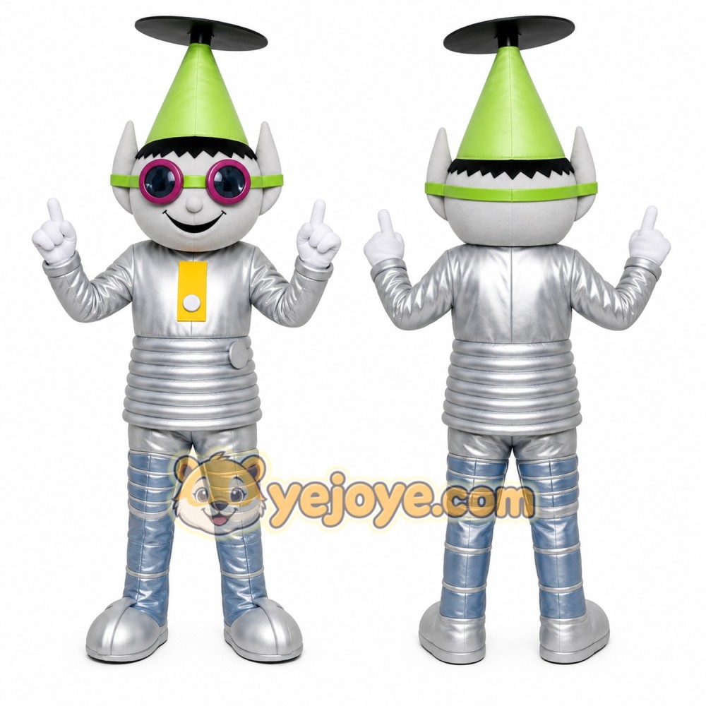 Silver Robot Mascot Costume for Children's Events Silver Robot Mascot Costume for Children's Events