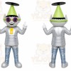 Silver Robot Mascot Costume for Children's Events