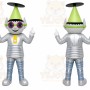 Silver Robot Mascot Costume for Children's Events