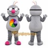 Gray Round Character With Glasses Mascot Costume for Events and Promotions Gray Round Character With Glasses Mascot Costume for Events and Promotions