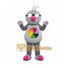 Gray Round Character With Glasses Mascot Costume for Events and Promotions Gray Round Character With Glasses Mascot Costume for Events and Promotions