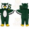 Green Owl Mascot Costume for School Events