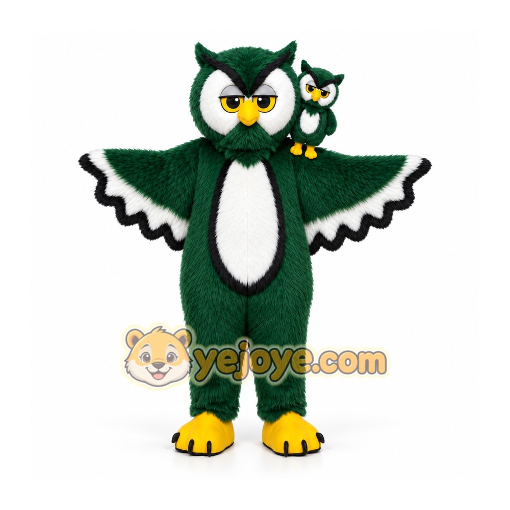 Green Owl Mascot Costume for School Events Green Owl Mascot Costume for School Events