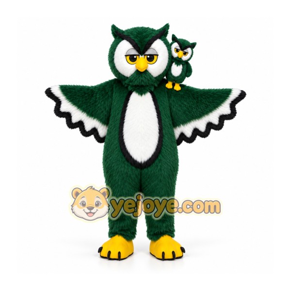 Green Owl Mascot Costume for School Events