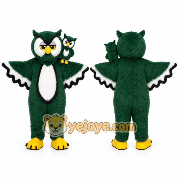 Green Owl Mascot Costume for School Events