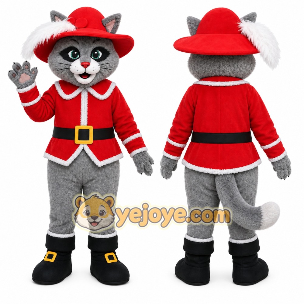Red Cat In Costume Mascot Costume for Events and Promotions