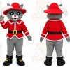 Red Cat In Costume Mascot Costume for Events and Promotions