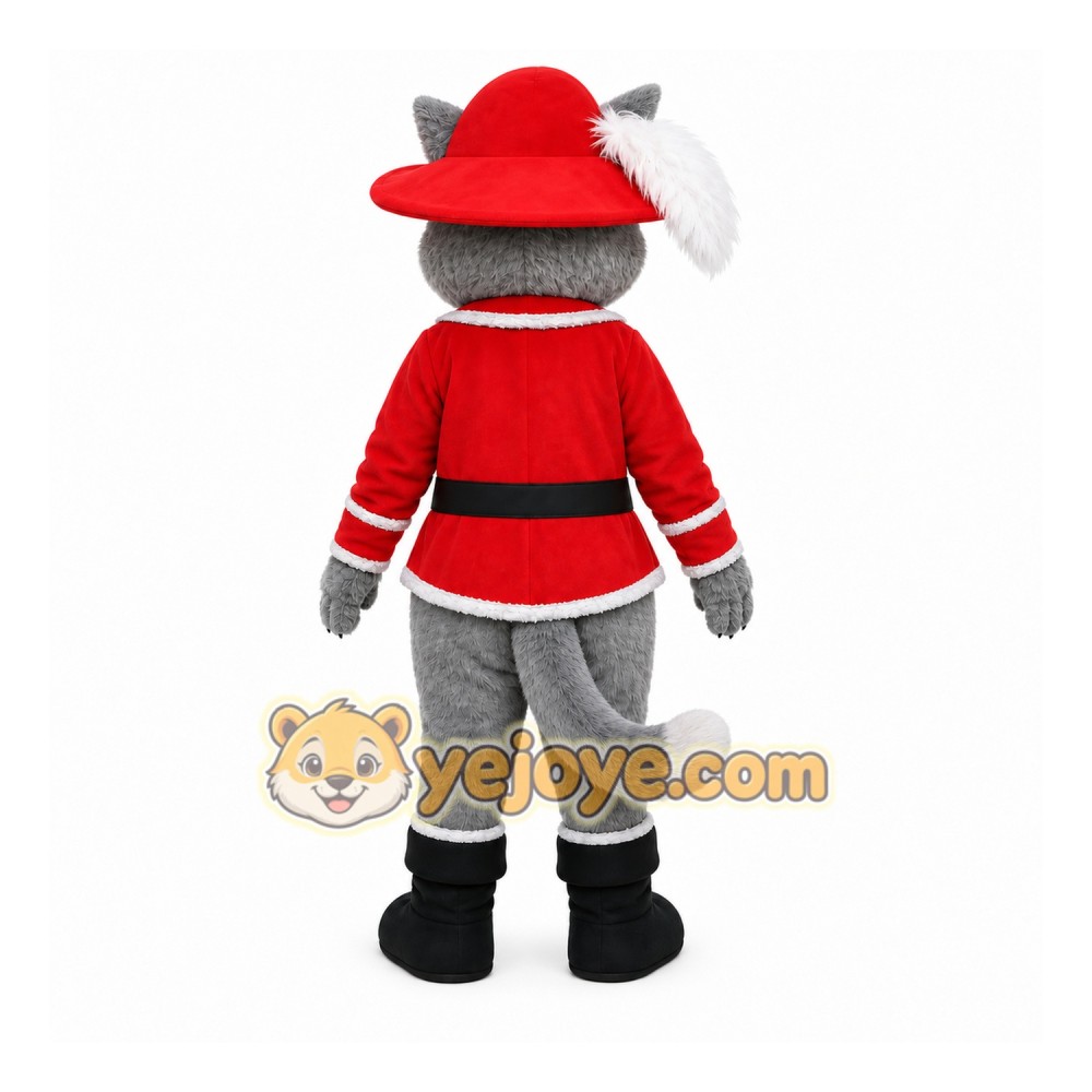 Red Cat In Costume Mascot Costume for Events and Promotions