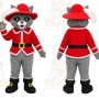 Red Cat In Costume Mascot Costume for Events and Promotions