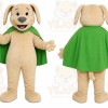 Beige Dog With Cape Mascot Costume for Events and Promotions