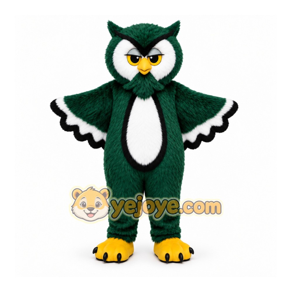 Green Owl Mascot Costume for Events and Promotions Green Owl Mascot Costume for Events and Promotions