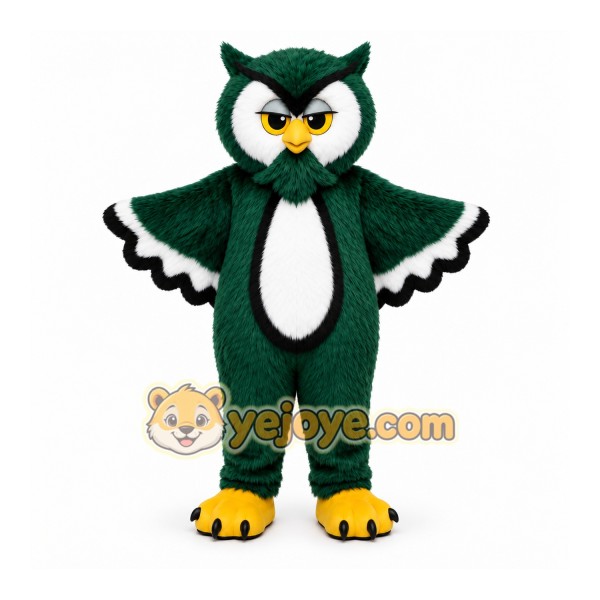 Green Owl Mascot Costume for Events and Promotions