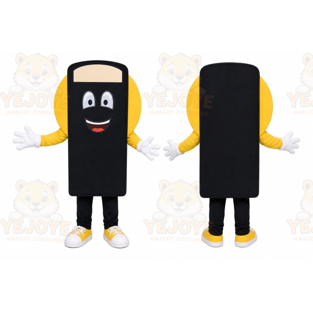 Yellow Cell Phone Mascot Costume for Events and Promotions