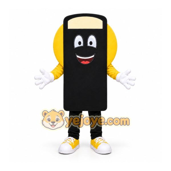 Yellow Cell Phone Mascot Costume for Events and Promotions