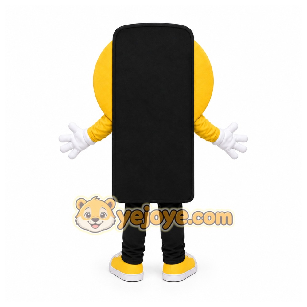 Yellow Cell Phone Mascot Costume for Events and Promotions Yellow Cell Phone Mascot Costume for Events and Promotions