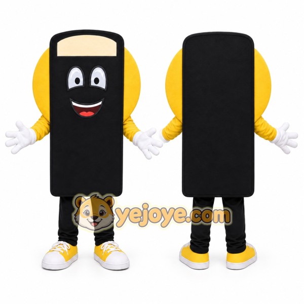 Yellow Cell Phone Mascot Costume for Events and Promotions