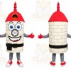 White Clock Tower Mascot Costume for Events and Promotions
