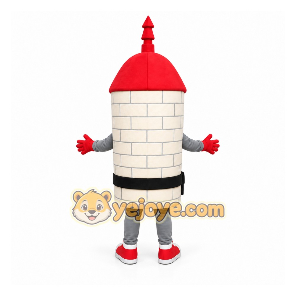 White Clock Tower Mascot Costume for Events and Promotions White Clock Tower Mascot Costume for Events and Promotions