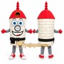 White Clock Tower Mascot Costume for Events and Promotions