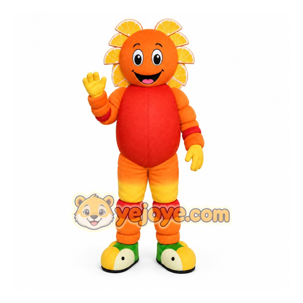 Orange Sunflower Mascot Costume for Events and Promotions