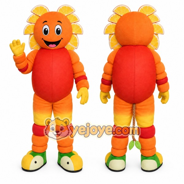 Orange Sunflower Mascot Costume for Events and Promotions