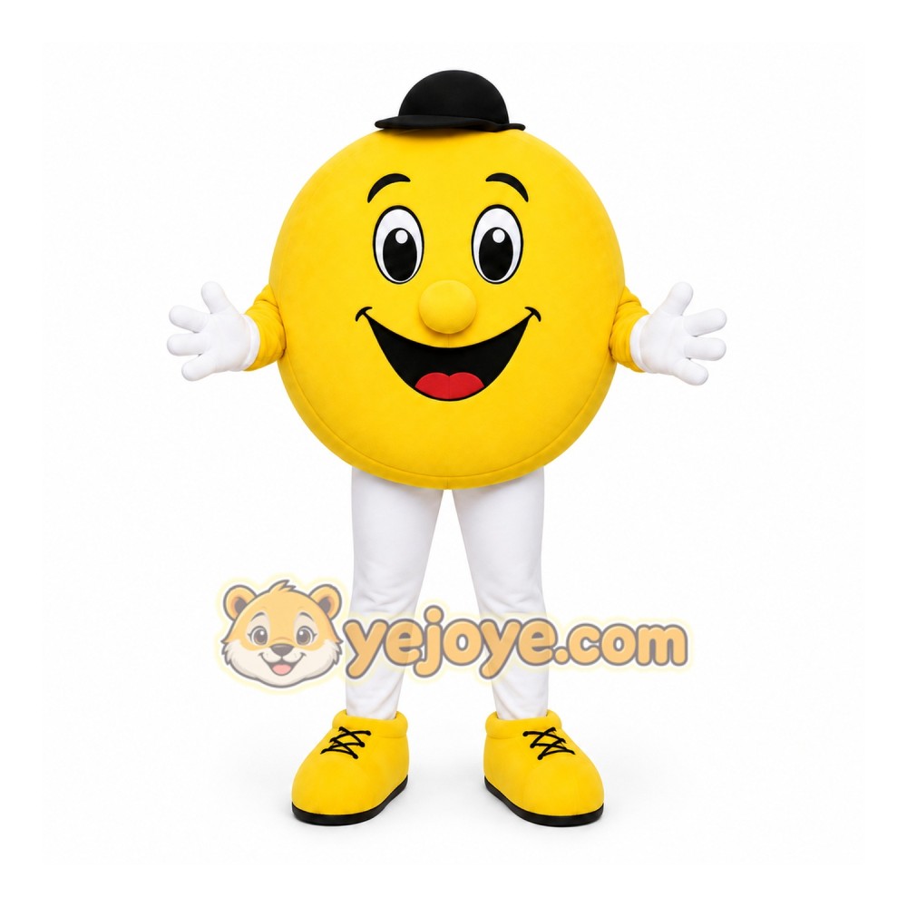 Yellow Smiley Face Mascot Costume for Events and Promotions Yellow Smiley Face Mascot Costume for Events and Promotions