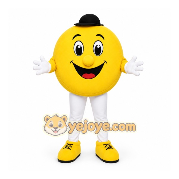 Yellow Smiley Face Mascot Costume for Events and Promotions