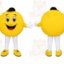 Yellow Smiley Face Mascot Costume for Events and Promotions