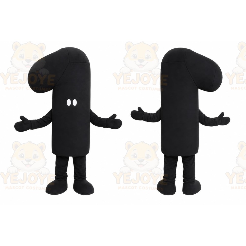 Black Number One Mascot Costume for Events and Promotions