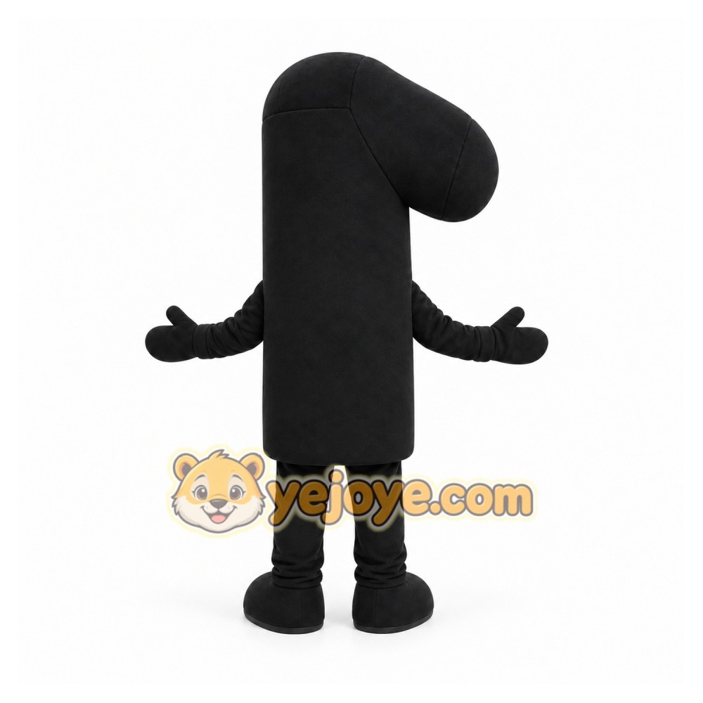 Black Number One Mascot Costume for Events and Promotions