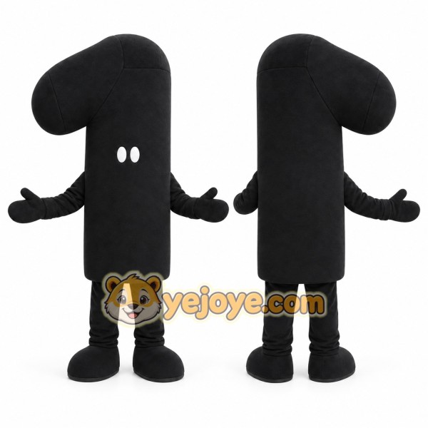 Black Number One Mascot Costume for Events and Promotions