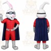 White Superhero Rabbit Mascot Costume for Events and Promotions