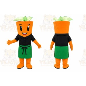 Orange Flower Pot Mascot Costume for Events and Promotions