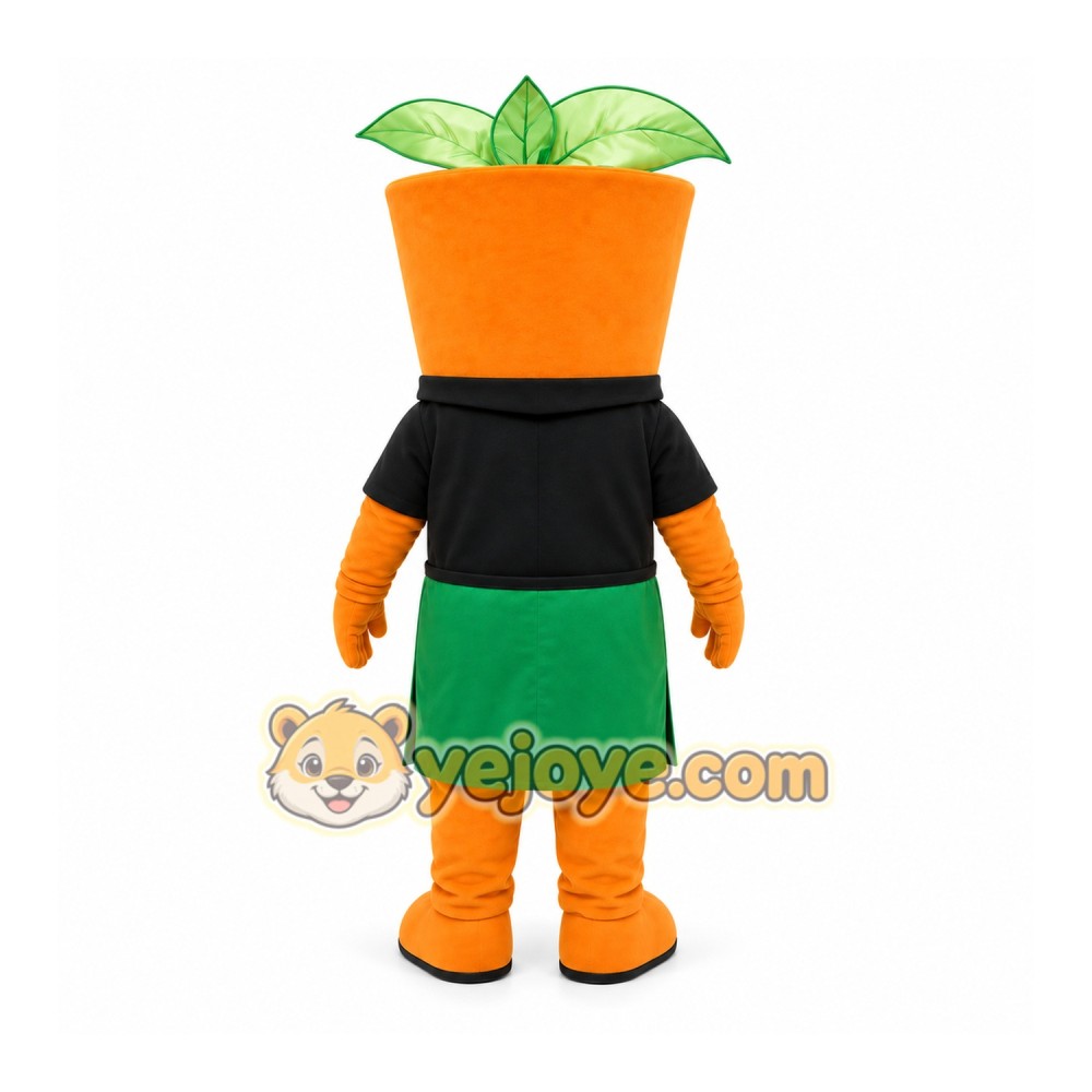 Orange Flower Pot Mascot Costume for Events and Promotions Orange Flower Pot Mascot Costume for Events and Promotions