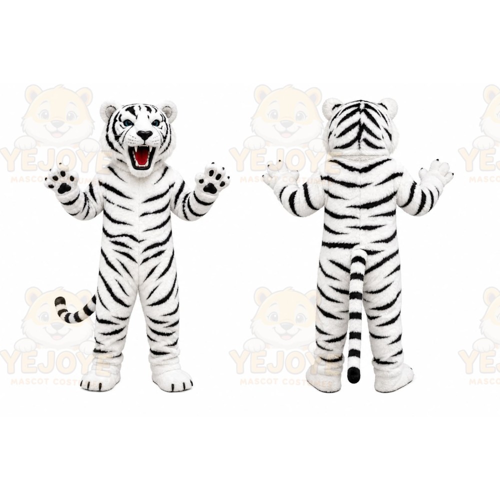 White Tiger Mascot Costume for Events and Promotions