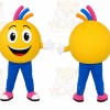 Yellow Smiley Face Mascot Costume for Events and Promotions