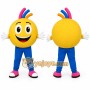 Yellow Smiley Face Mascot Costume for Events and Promotions