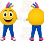 Yellow Smiley Face Mascot Costume for Events and Promotions