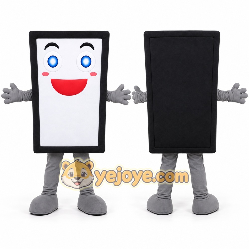 White Smartphone Mascot Costume for Events and Promotions White Smartphone Mascot Costume for Events and Promotions