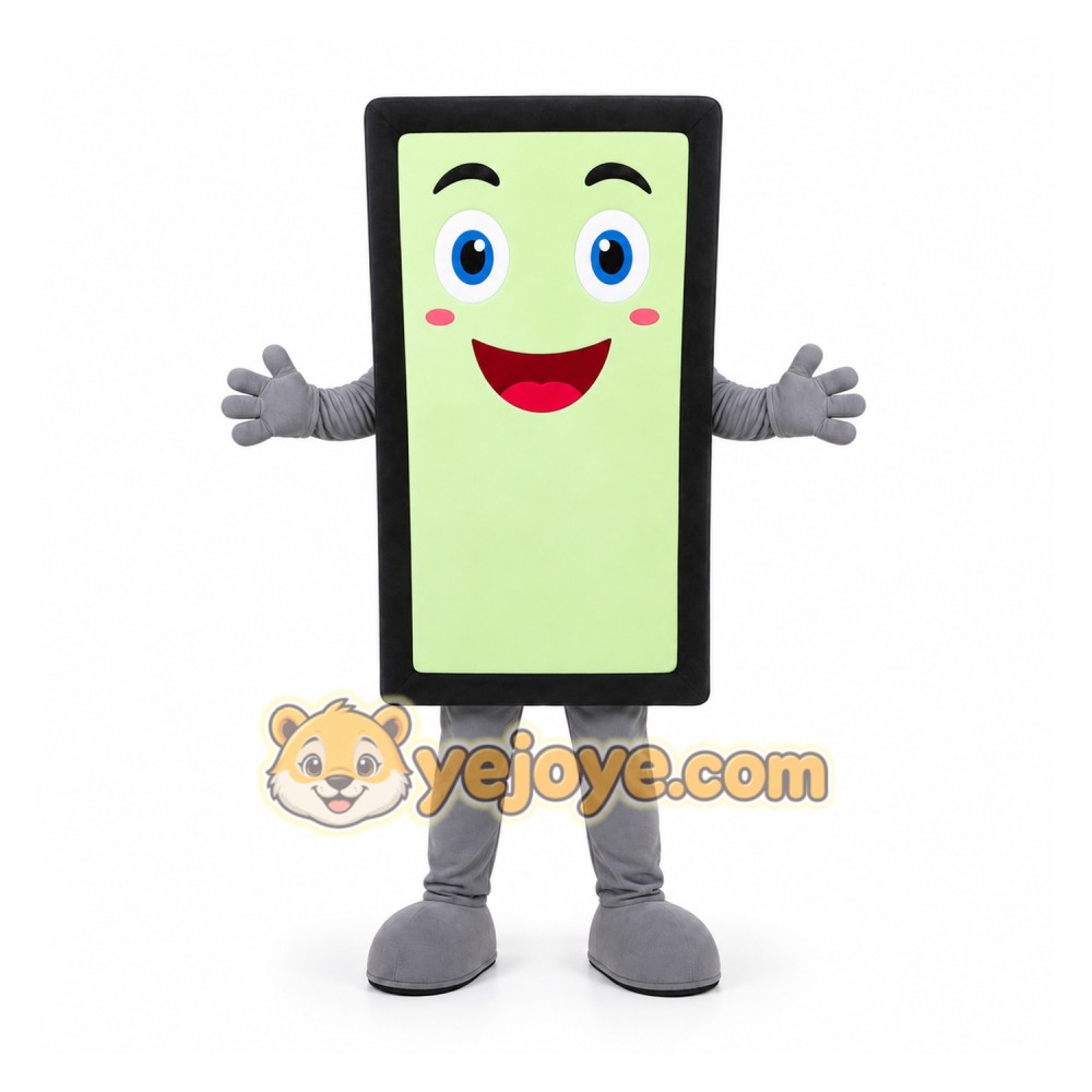 Green Smartphone Mascot Costume for Events and Promotions Green Smartphone Mascot Costume for Events and Promotions
