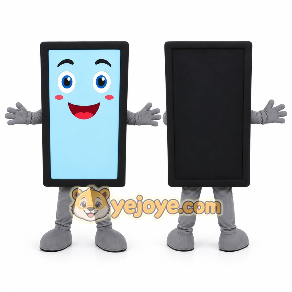 Blue Smartphone Mascot Costume for Events and Promotions Blue Smartphone Mascot Costume for Events and Promotions