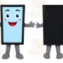 Blue Smartphone Mascot Costume for Events and Promotions