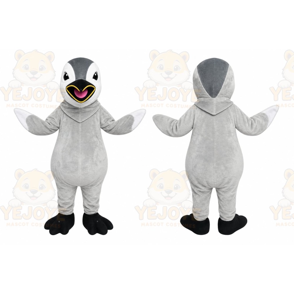 Gray Penguin Mascot Costume for Events and Promotions