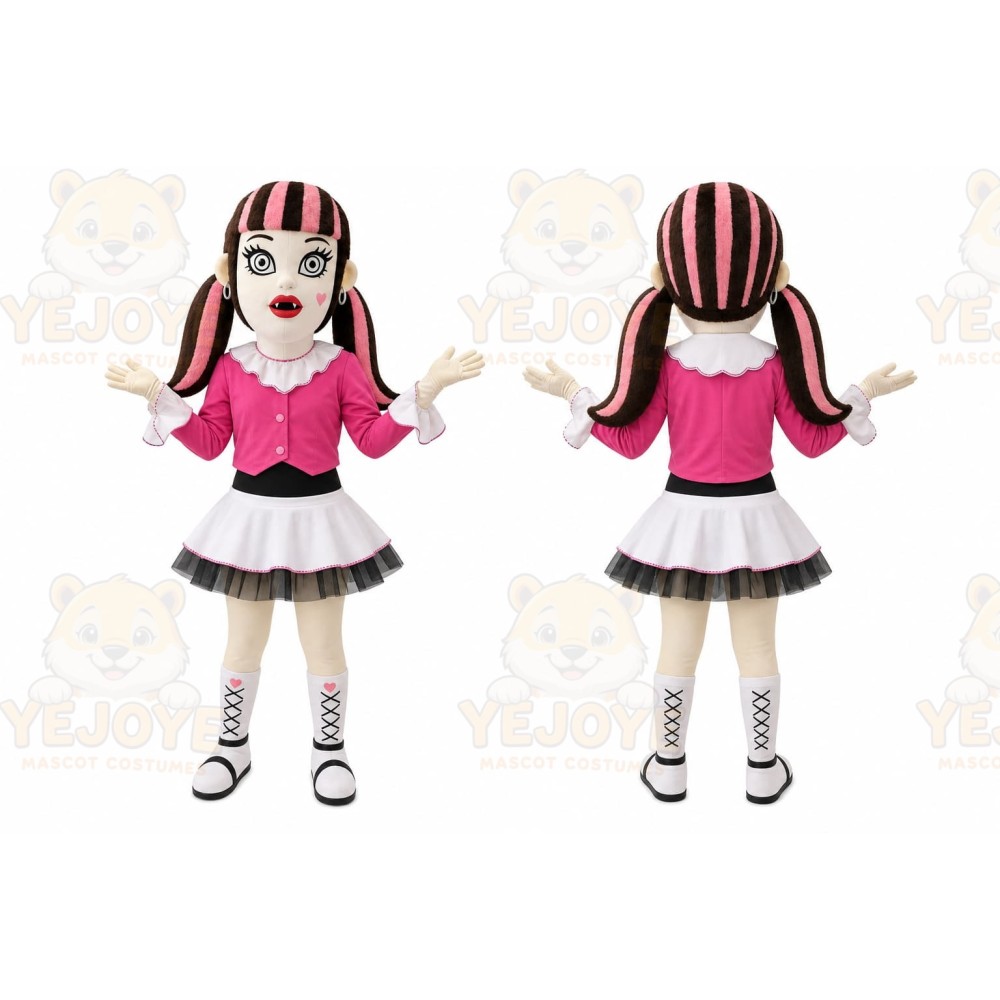 Pink Girl Doll Mascot Costume for Events and Promotions