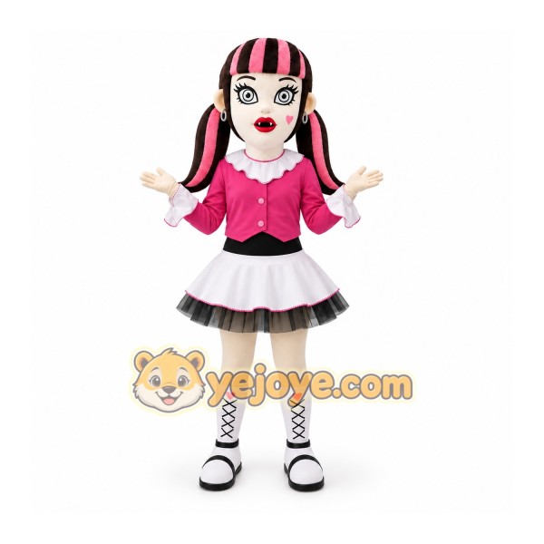Pink Girl Doll Mascot Costume for Events and Promotions