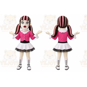 Pink Girl Doll Mascot Costume for Events and Promotions