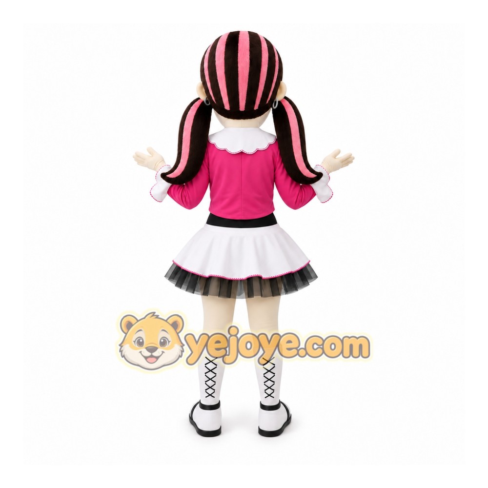 Pink Girl Doll Mascot Costume for Events and Promotions