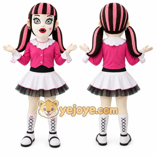 Pink Girl Doll Mascot Costume for Events and Promotions