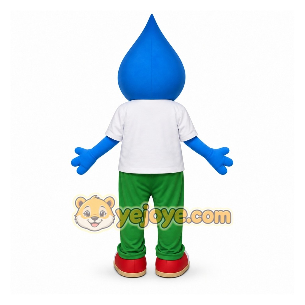 Blue Water Drop Mascot Costume for Events and Promotions Blue Water Drop Mascot Costume for Events and Promotions
